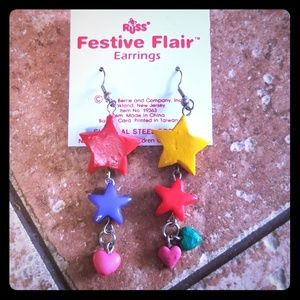 Plastic Beaded Fashion Earrings